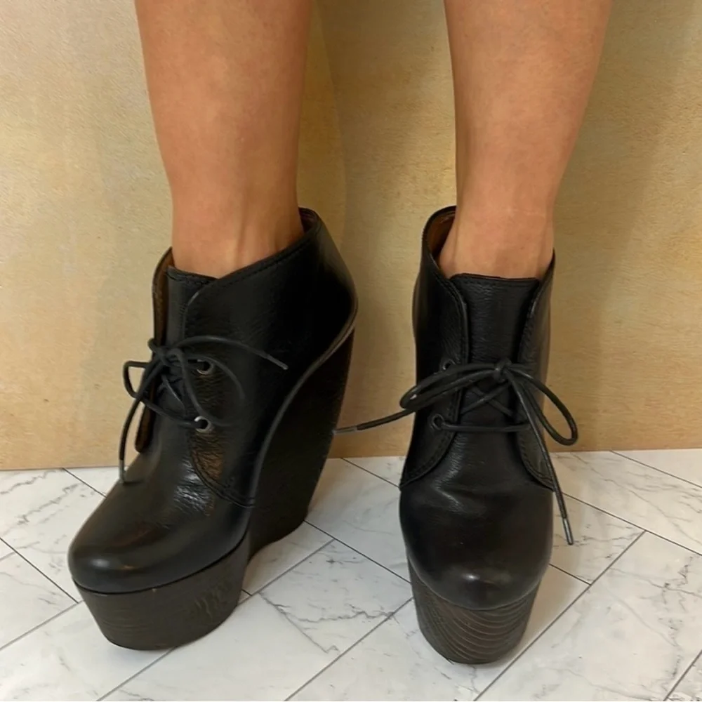 Lanvin Black Platform Booties - Size 39